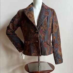 Spiegel Brown and Gold Paisley Blazer